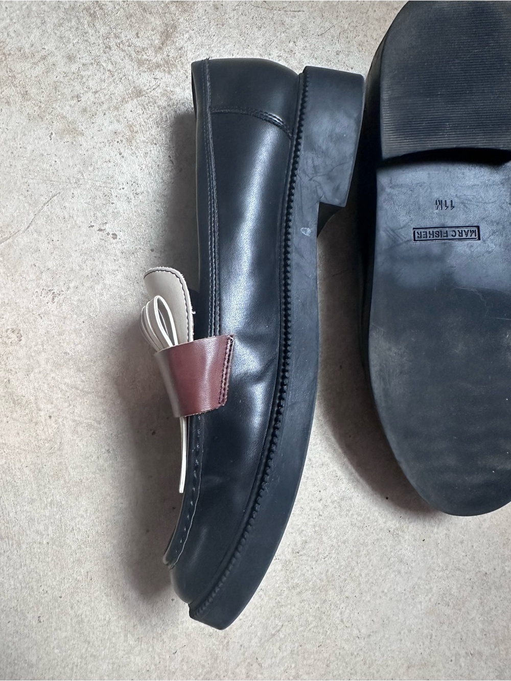Marc Fisher Colorblock Kiltie Loafers Black Cream Brown Size Women’s 11M Preppy - Picture 9 of 11